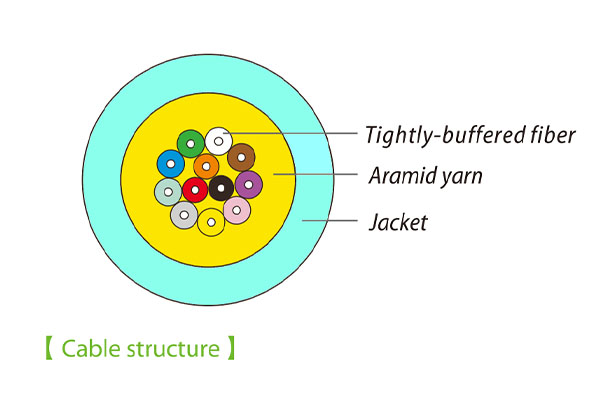12-Core Indoor 10G Optical Cable
